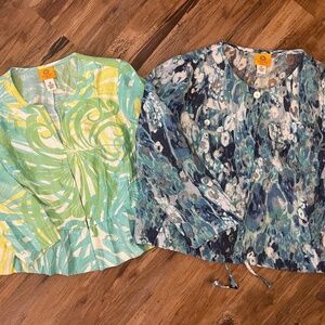 VGUC 2 Ruby Rd 12 Petite 12 Petites Blue Green Multicolor Blouses Tops